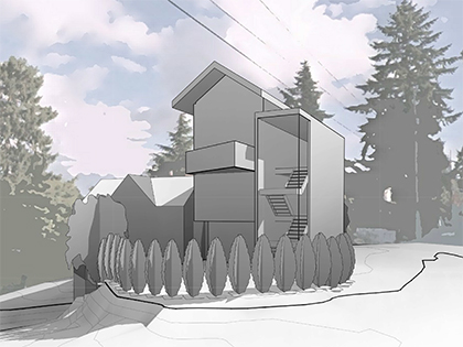 Preliminary massing studies for single family residence.