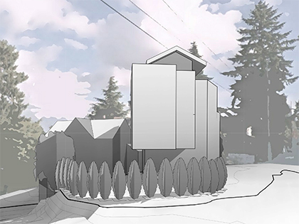 Preliminary massing studies for single family residence.