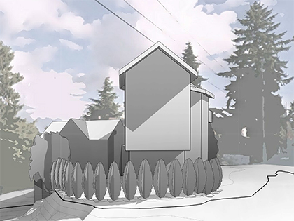 Preliminary massing studies for single family residence.