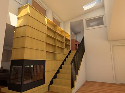 Interior renderings for single family residence remodel.